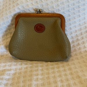 Vintage Dooney and Bourke Pebble Green Leather Coin Purse